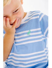 Saddle Ridge Carter Crewneck Sarasota Sky Worth Avenue White