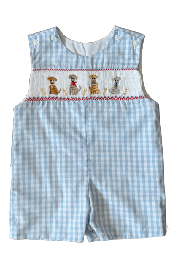Pups Smocked Shortall