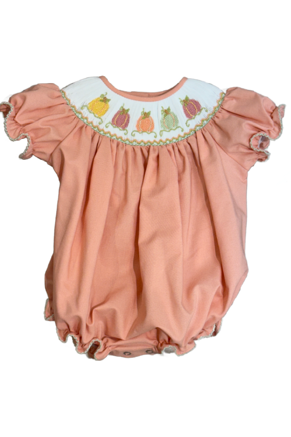Emmie Pumpkin Smocked Bishop Bubble
