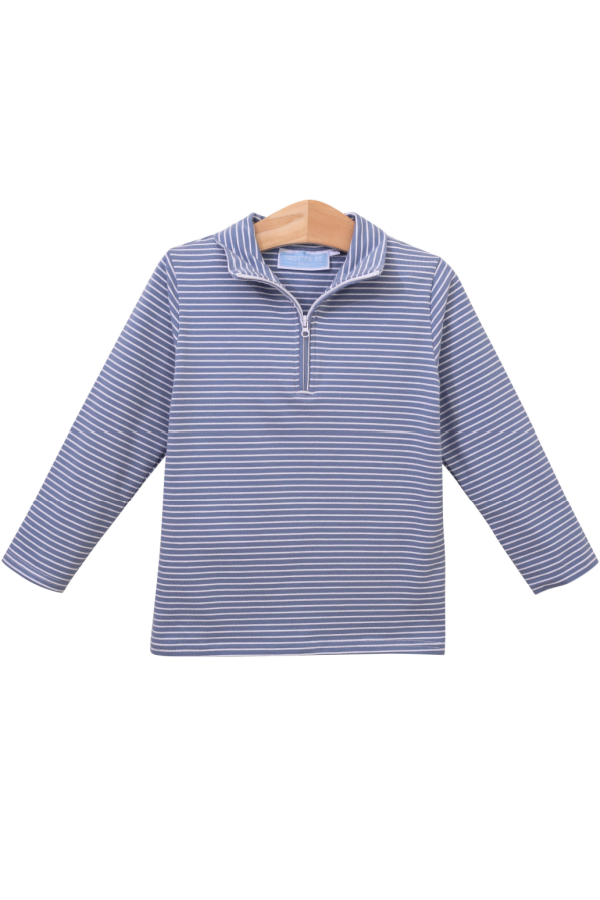 Tucker Pullover Slate Blue Stripe
