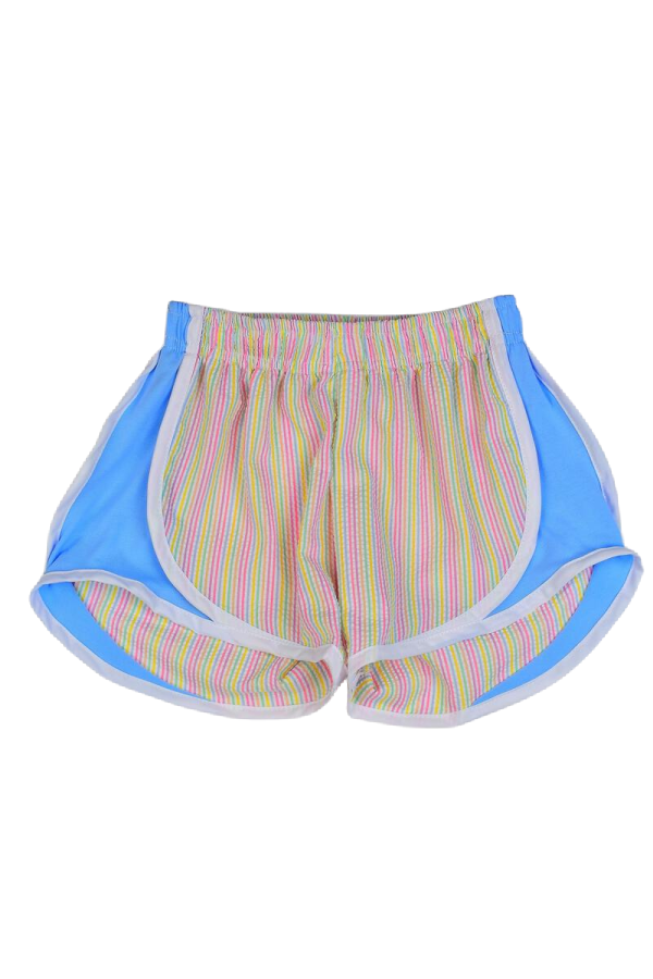 Shorts - Multi Stripe with Blue Side