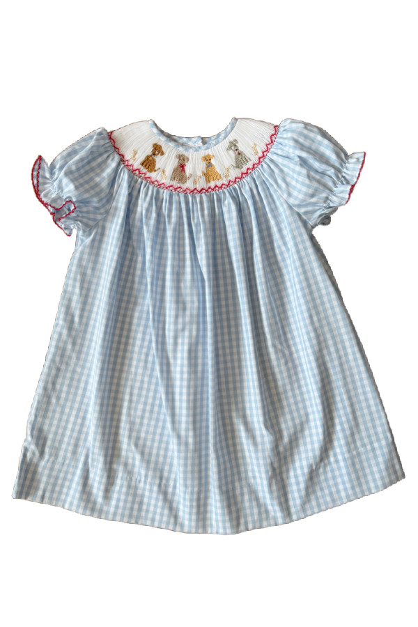Pups Smocked Bishop Dress