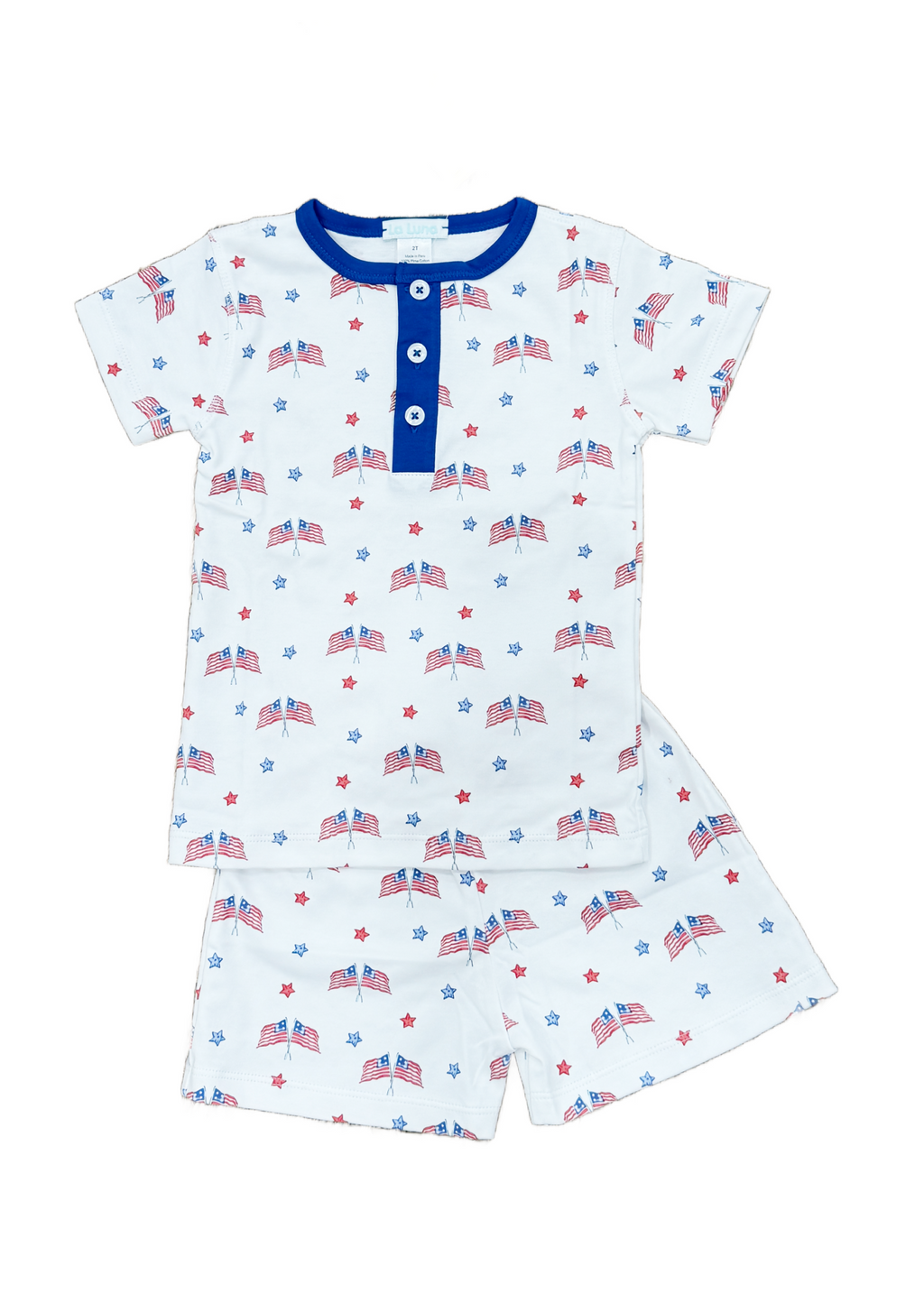 Flag Pima Short Sleeve Short Set Pajama