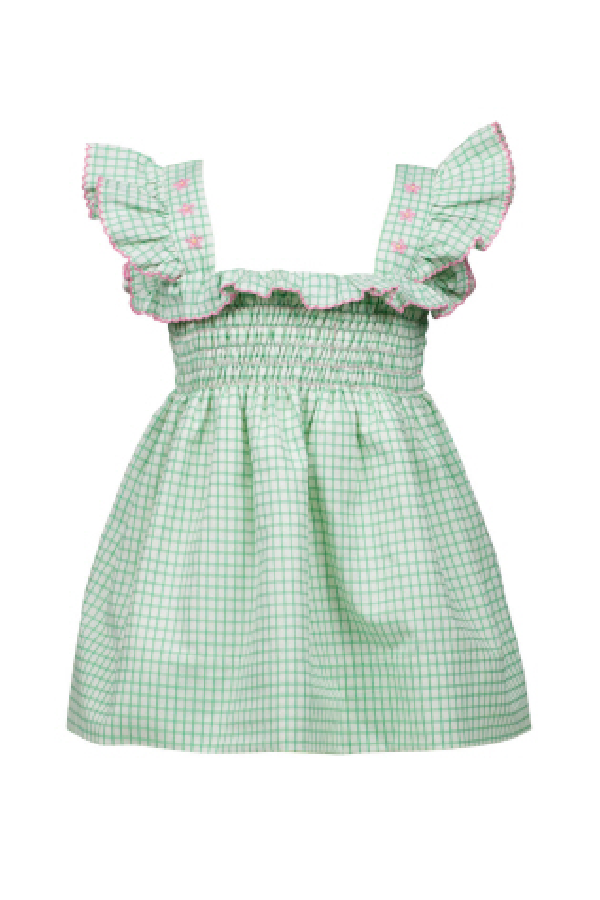 Rosemary Dress - Green and White Check