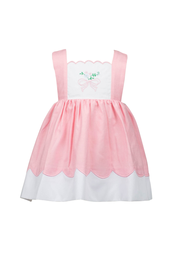 Paulette Pink Bow Pinafore Dress