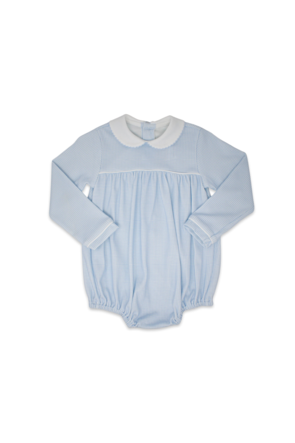 Covington Bubble Long Sleeve in Blue Minigingham