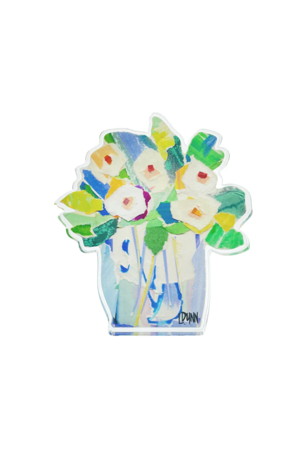 White and Blue Full of Cheer Acrylic Bloom Block
