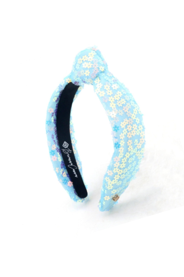Blue Sequin Flower Child Headband