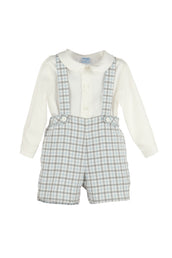 Gingham Check Boy Short Set Blue