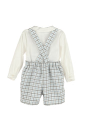 Gingham Check Boy Short Set Blue