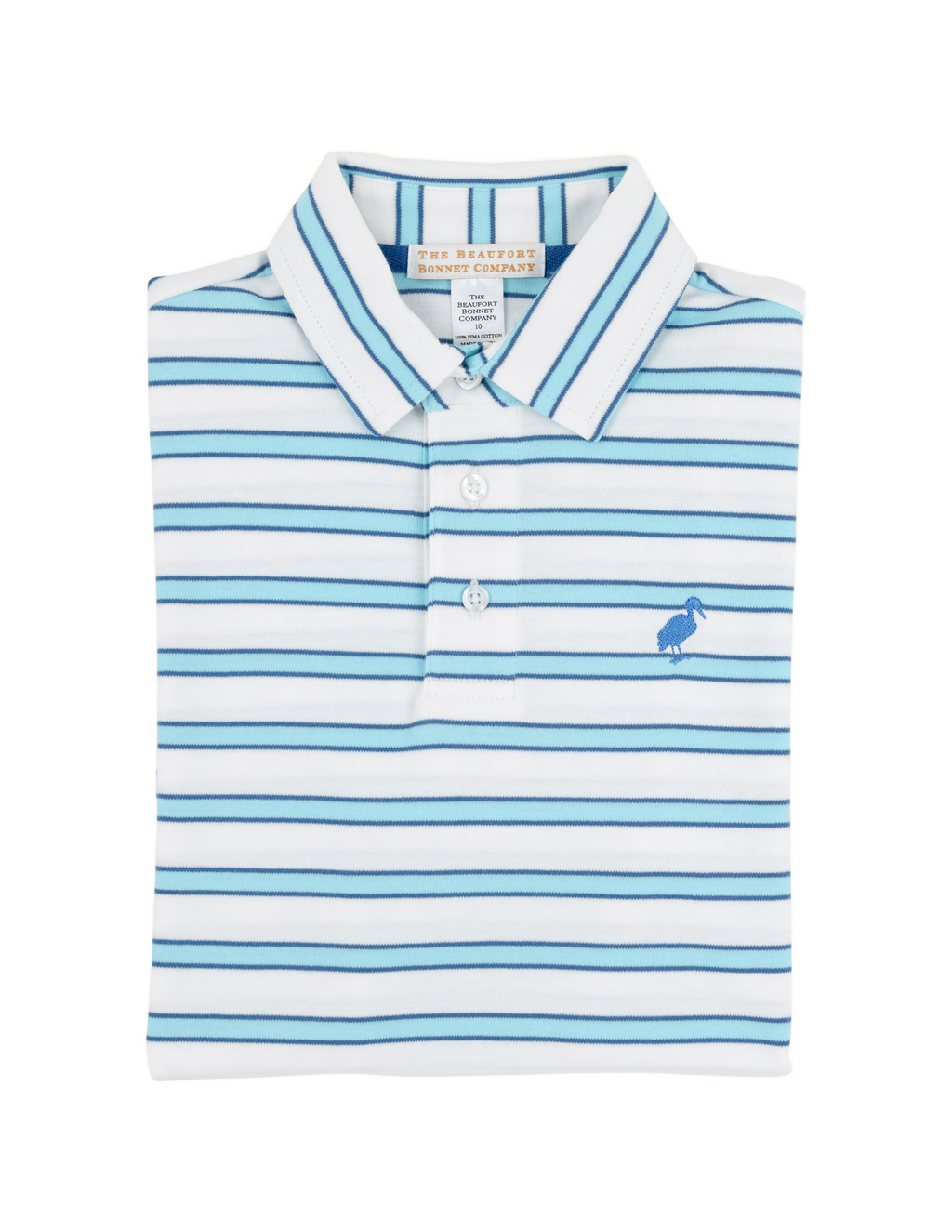 Prim and Proper Polo Worth Ave White Belhaven Blue and Wood Boat Blue Stripe/Wood Boat Blue