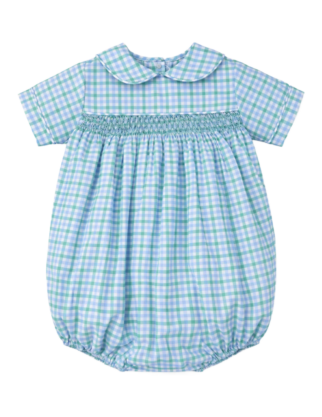 Joe Blue Green Plaid Smocked Bubble