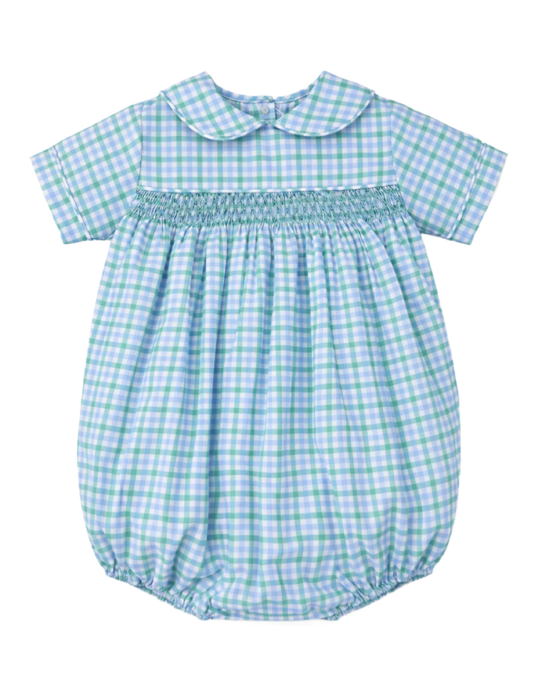 Joe Blue Green Plaid Smocked Bubble