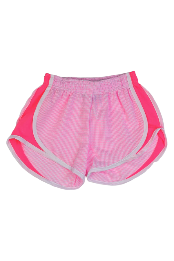 Shorts - Pink Check with Pink Side
