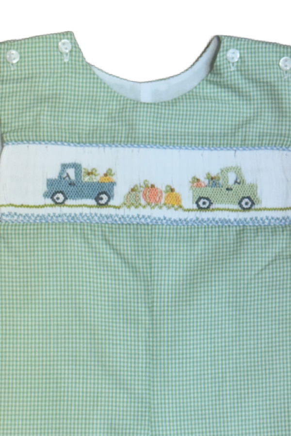 Pete Pumpkin Smocked Shortall