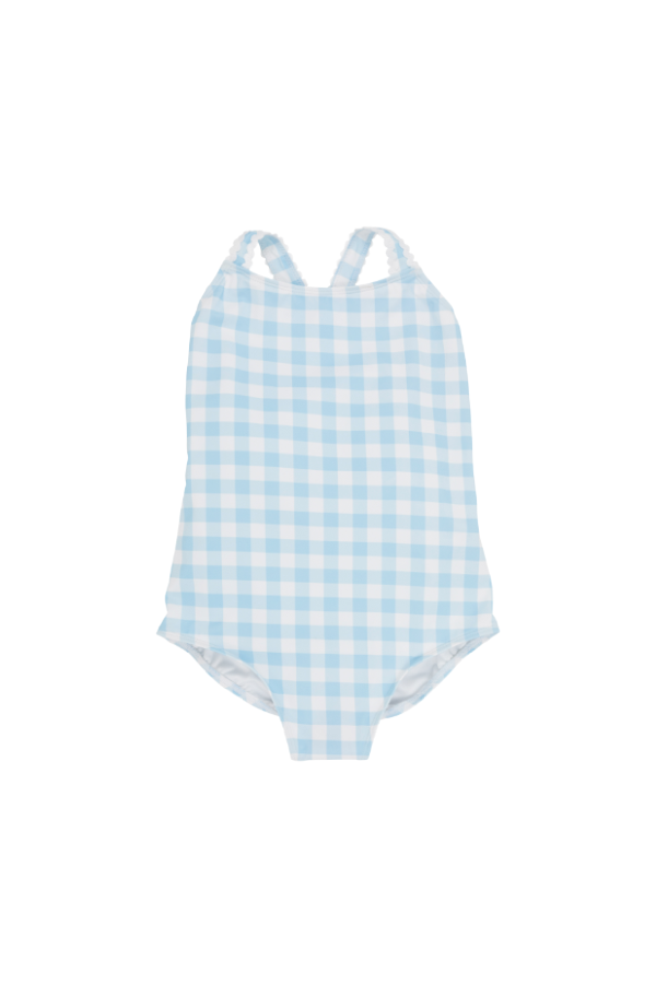 Taylor Bay Bathing Suit Buckhead Blue Gingham Worth Avenue White