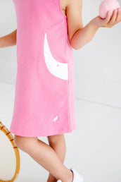 Glady's Day Dress in Hamptons Hot Pink with Worth Avenue White