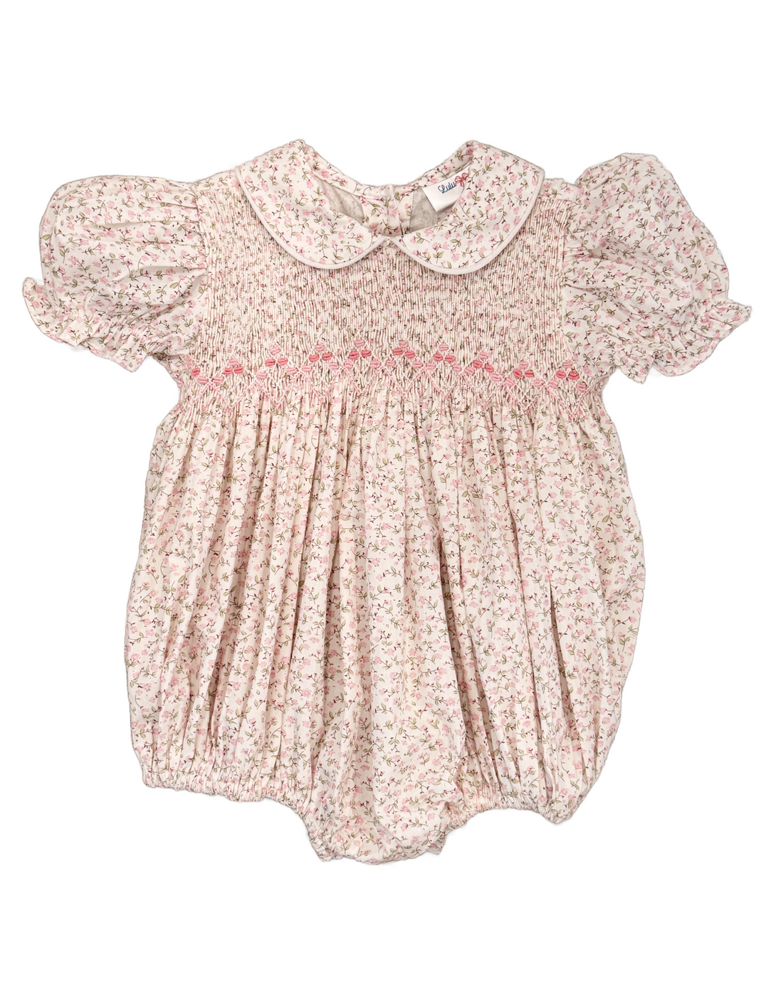 Nikki Pink Floral Smocked Bubble