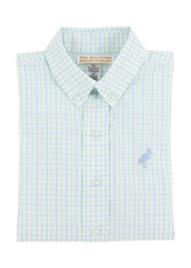 Dean's List Dress Shirt Sea Island Seafoam Beale Street Blue Windowpane