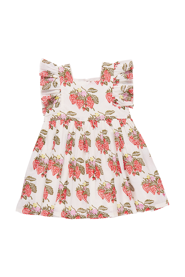 Girls Elsie Dress in Wild Strawberries