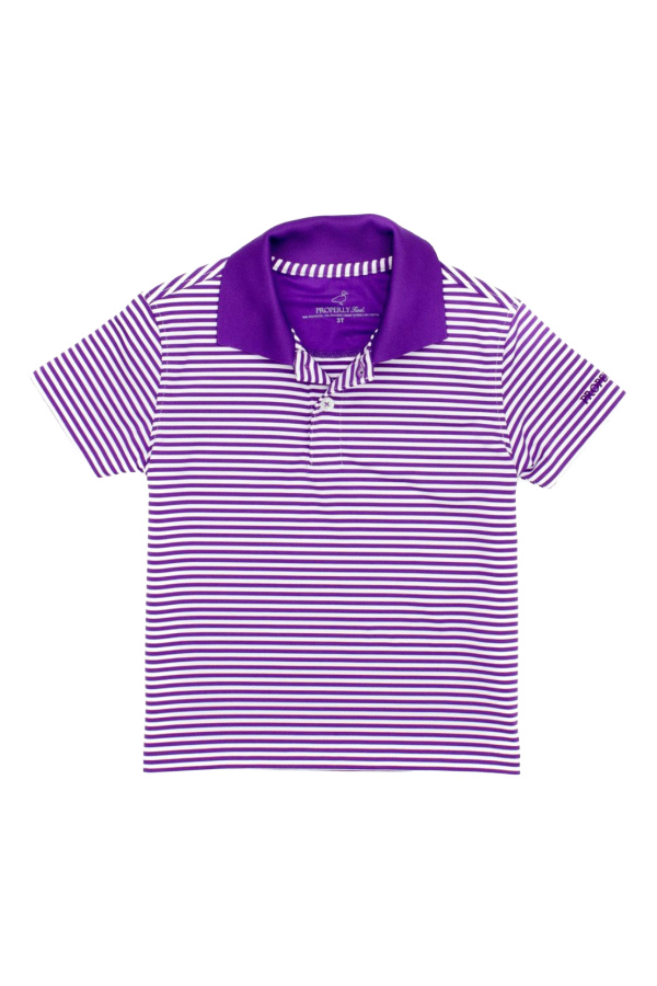 Boys Dallas Polo Purple Stripe