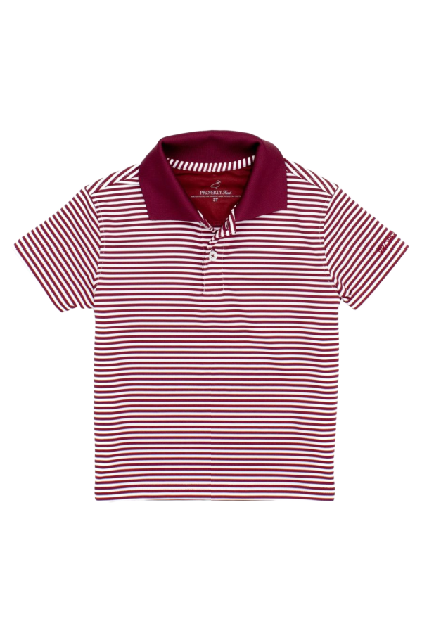 Boys Dallas Polo Maroon Stripe