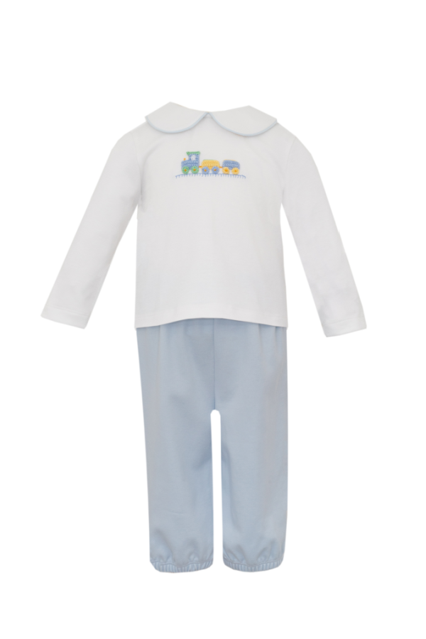 Train Blue Knit Boys Pant Set