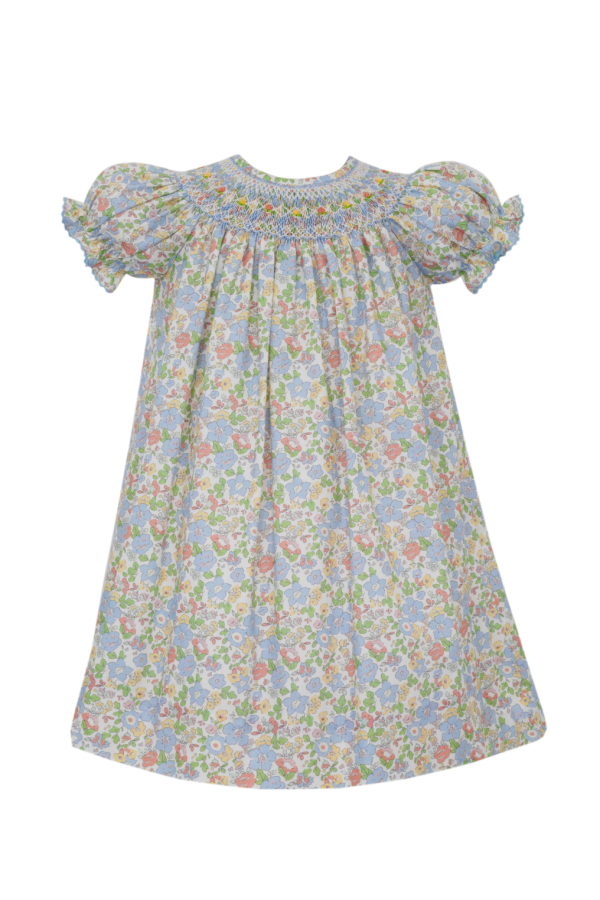 Blue Liberty Floral Bishop Dress