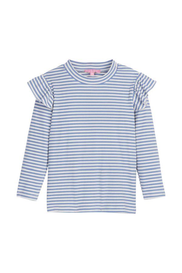 Sadie Top - French Blue Sparkle Stripe