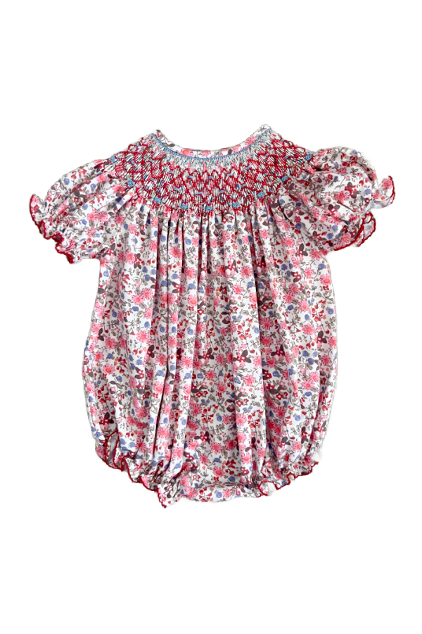 Emmie Smocked Bubble Pink Fall Floral