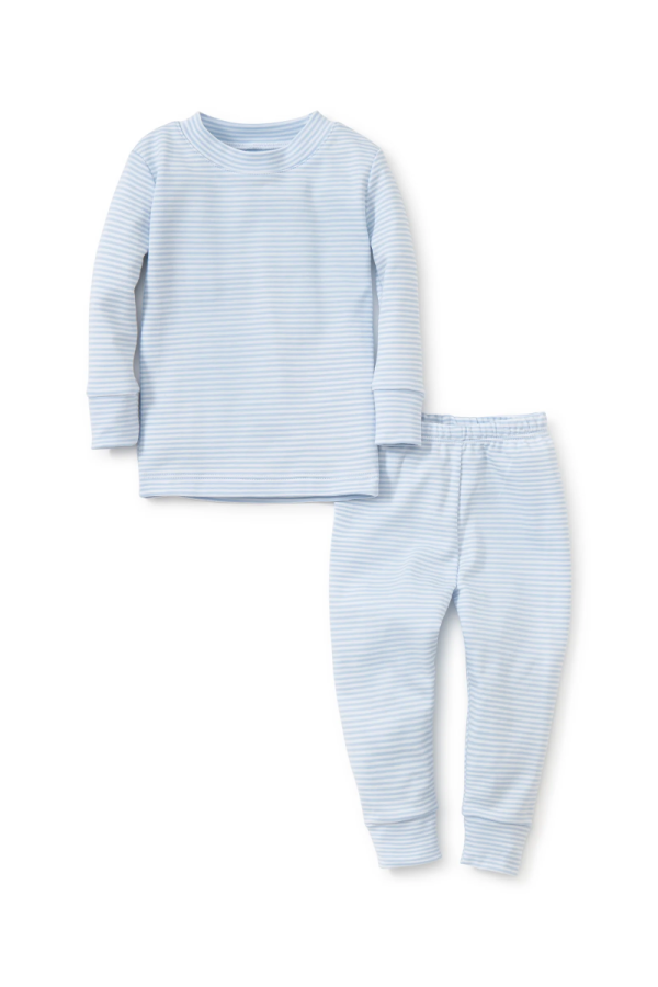 Stripe Snug Fit Pajama Set - Light Blue