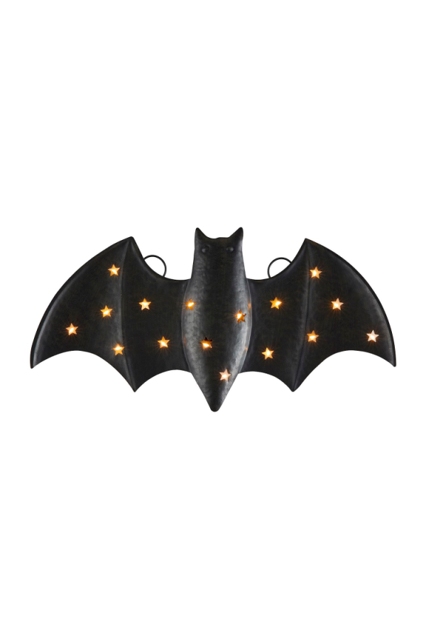 Light Up Metal Bat Decor