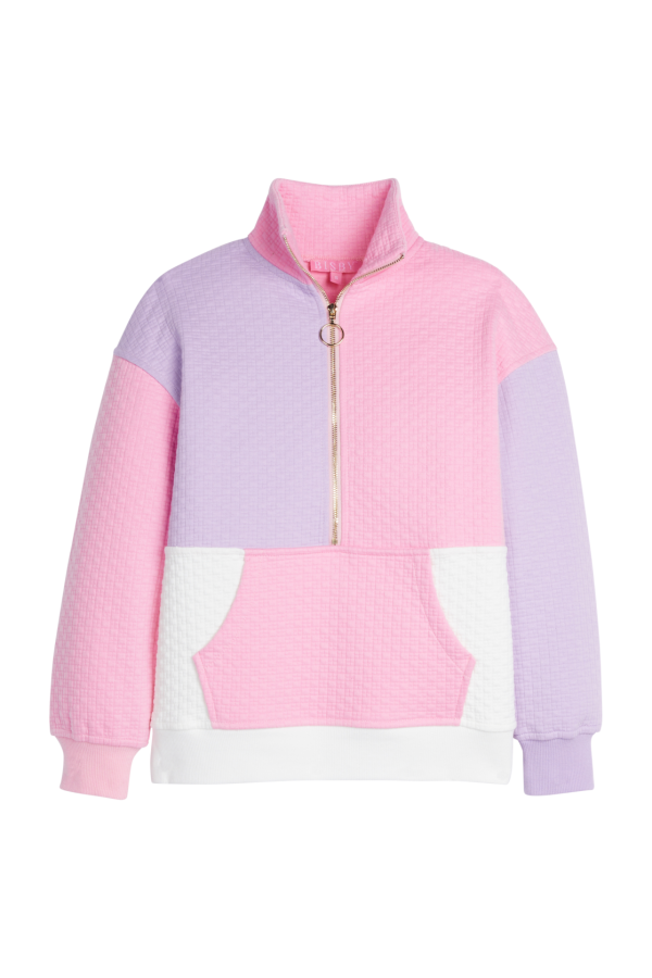 Color Block Pullover - Pink & Lilac