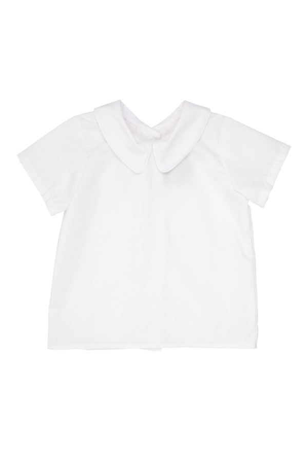 Peter Pan Collar Woven Shirt Short Sleeve Worth Avenue White