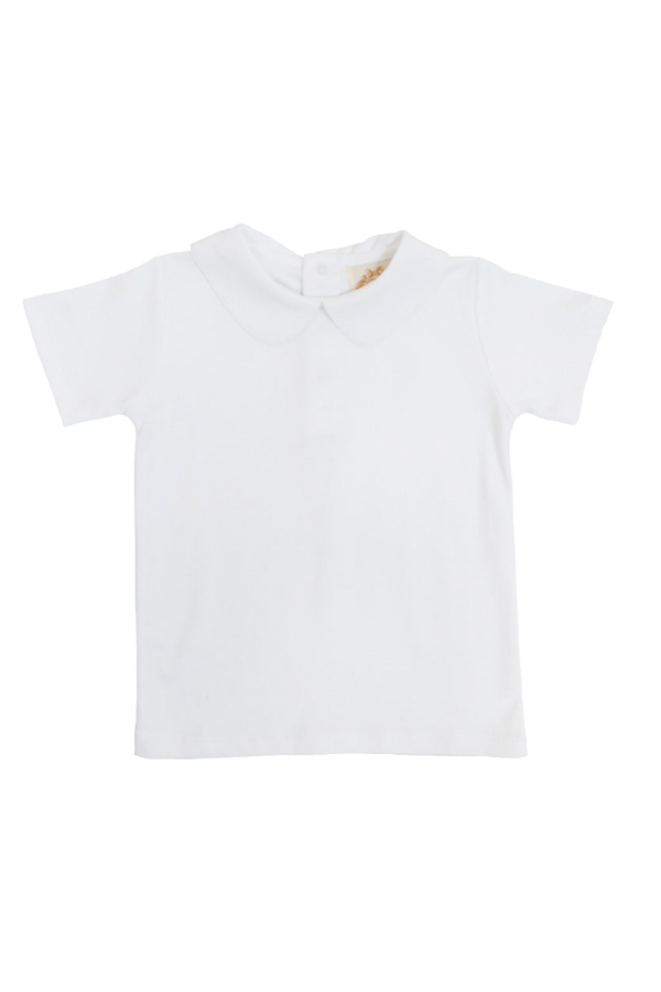 Peter Pan Collar Pima Shirt Short Sleeve Worth Avenue White