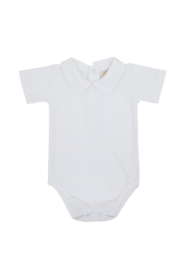 Peter Pan Collar Pima Shirt Short Sleeve Onesie Worth Avenue White