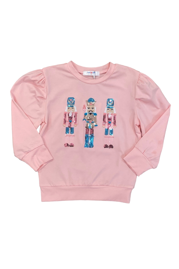 Nutcracker Pink Sequin Puff Sleeve Shirt