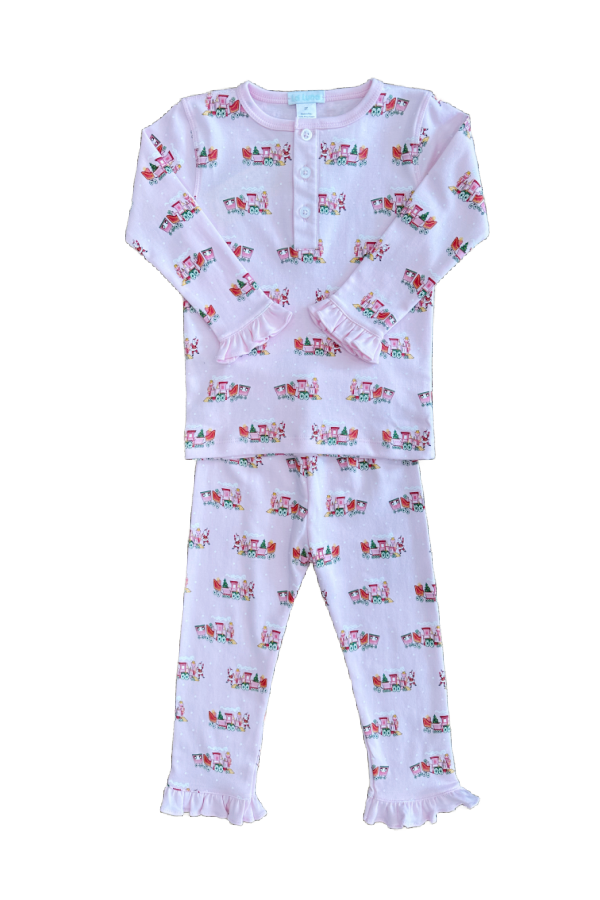 Christmas Train Girl Two Piece Pajama Set