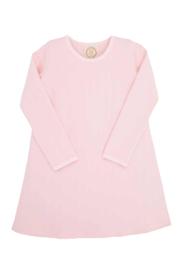 Long Sleeve Polly Play Dress Quilted Palm Beach Pink