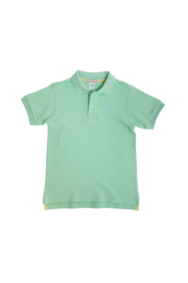 Prim and Proper Polo Short Sleeve Grace Bay Green with Buckhead Blue Stork