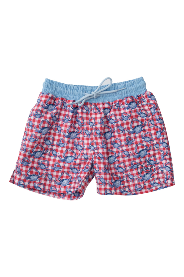 Boogie Board Swim Trunk in Americana Crab Picnic Print