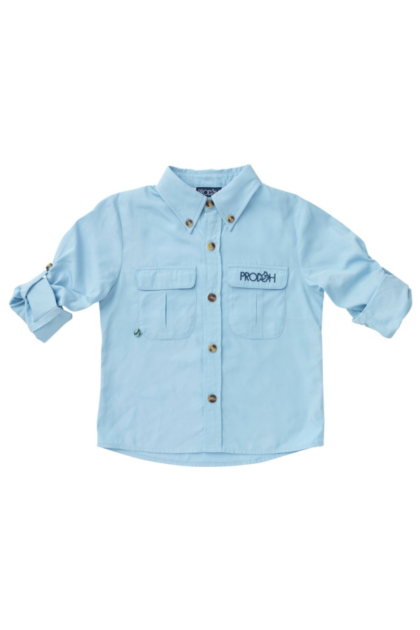 Founders Kid Fishing Shirt in Clear Sky