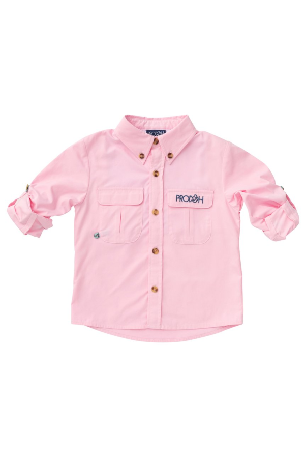 Founders Kid Fishing Shirt in Pink Tulle