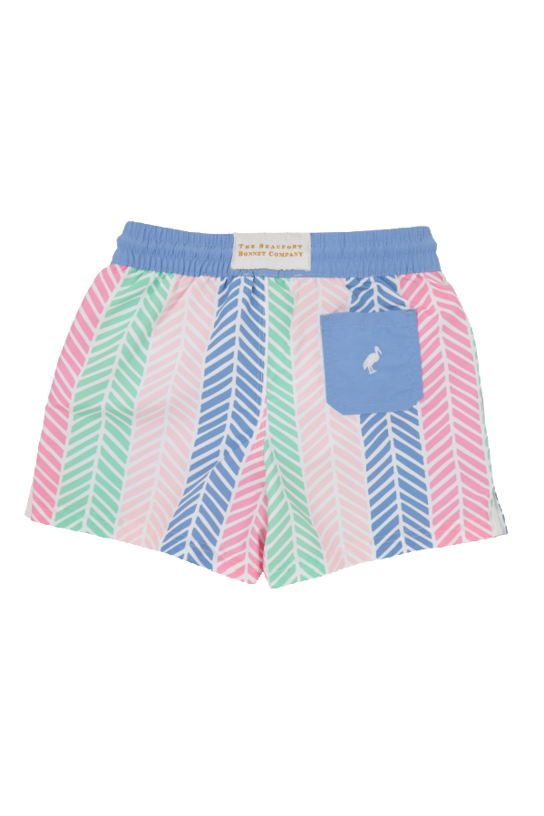 Tortola Swim Trunks - Harbour Island Herringbone/Park City Periwinkle