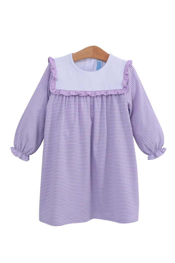 Marie Dress Lavender Stripe
