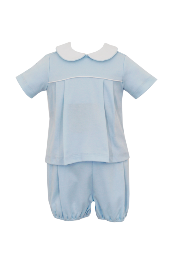 Blue Knit Diaper Set