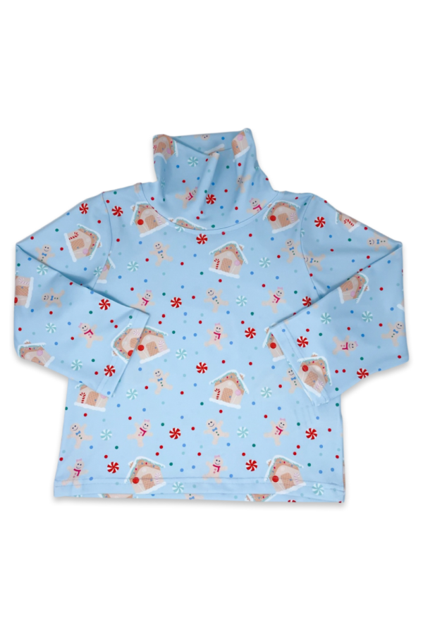 Tot Turtleneck - Gingerbread Blue