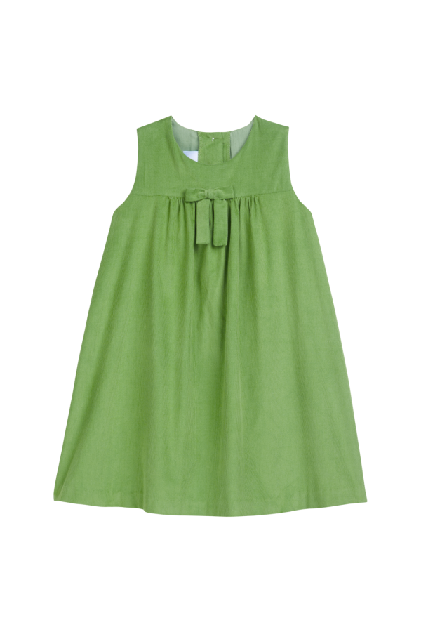Pleated Bow Jumper Sage Green Corduroy
