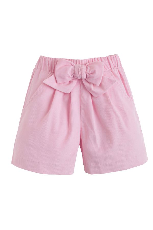 Bow Shorts - Light Pink Corduroy