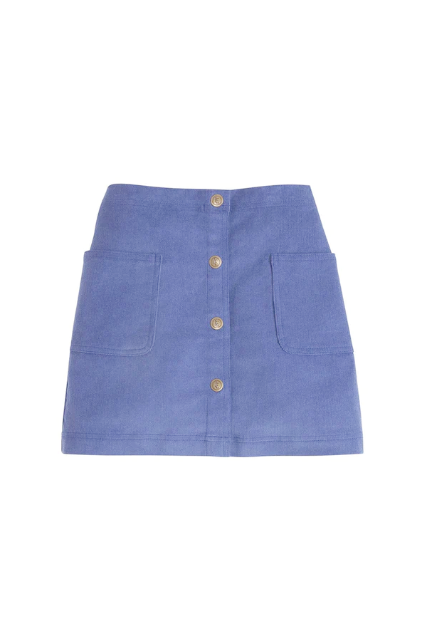 Emily Pocket Skirt Stormy Blue Corduroy